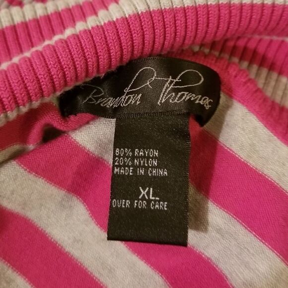 SWEATER SALE 3/$30 Brandon Thomas Striped Cowl Neck Sweater Size XL - Picture 4 of 4